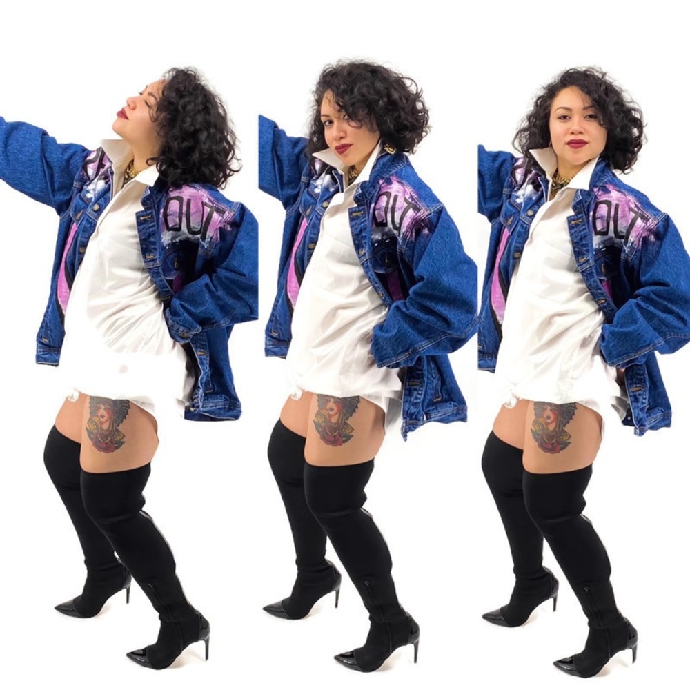 PEACE OUT EX-BOYFRIEND DENIM TRUCKER JACKET
